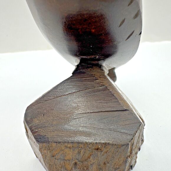 Vtg Ironwood Polished Hand Carved Wooden Owl Figurine Sculpture Decorative 4" - Picture 5 of 9